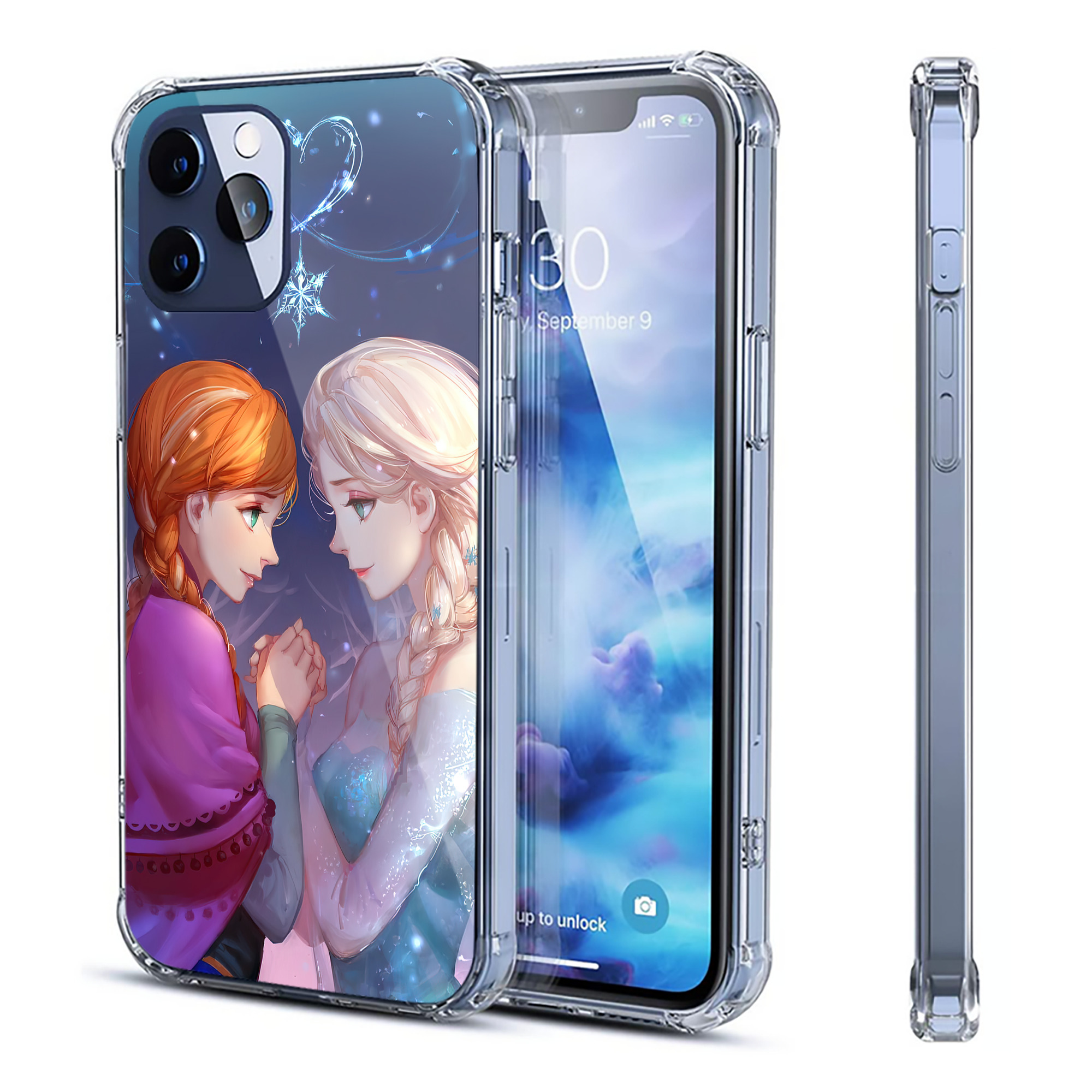 （画像用） アナと雪の女王 アンナ エルサ Frozen Anna Elsa 【iPhone 12シリーズ対応】透明スマホケース（クリアソフトケース）
